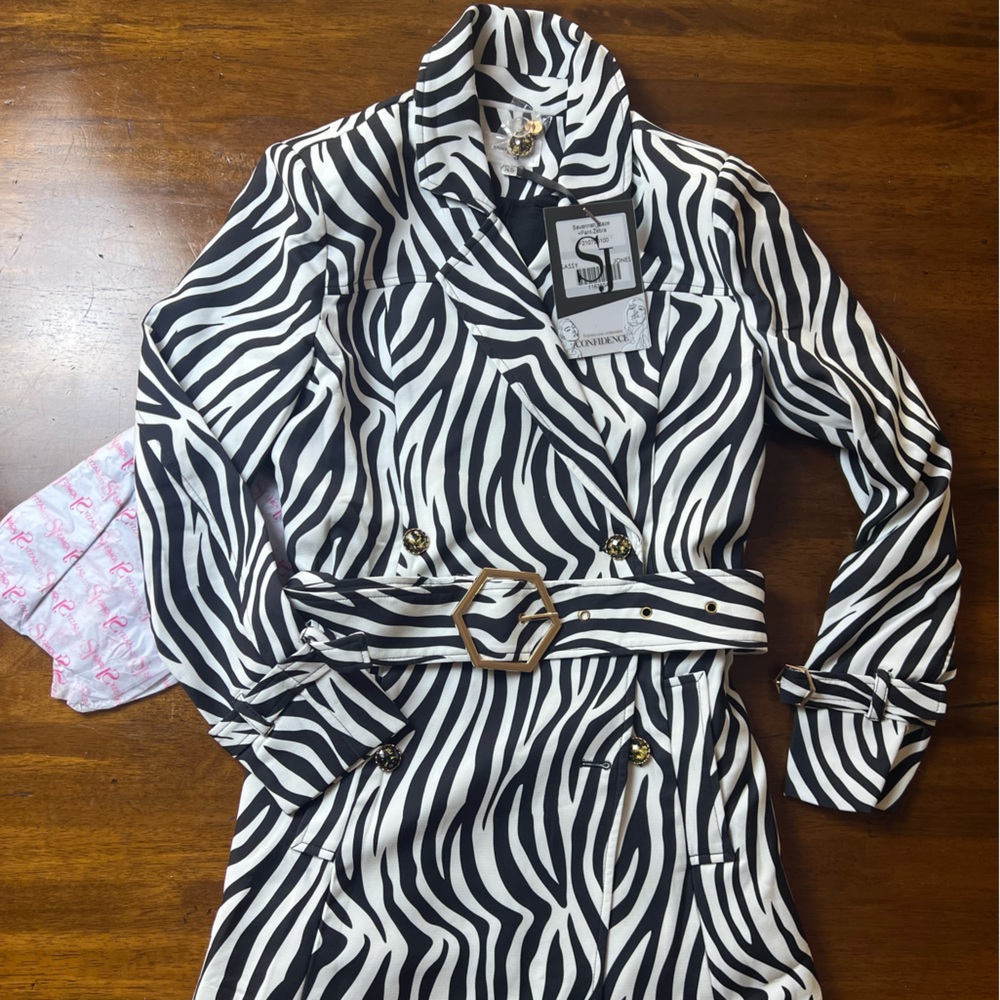 Sassy Jones Black and White Zebra Print Pantsuit